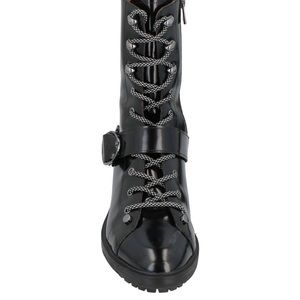NWOB Emporio Armani Black Brushed Leather Combat Boot
